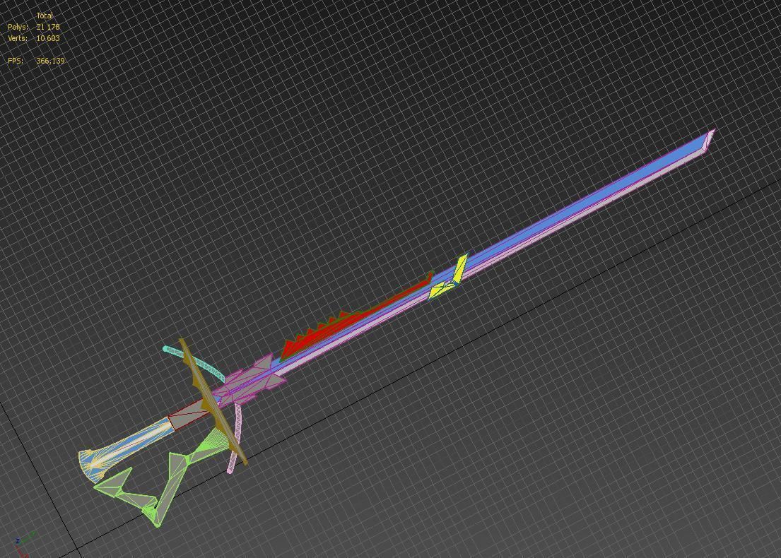 Arknights Astesia Epoque Sword Cosplay Weapon Prop 3D print model_11