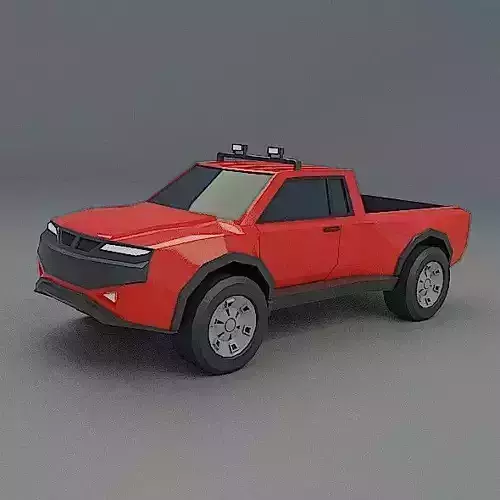 Generic lowpoly pickup truck Low-poly 3D model