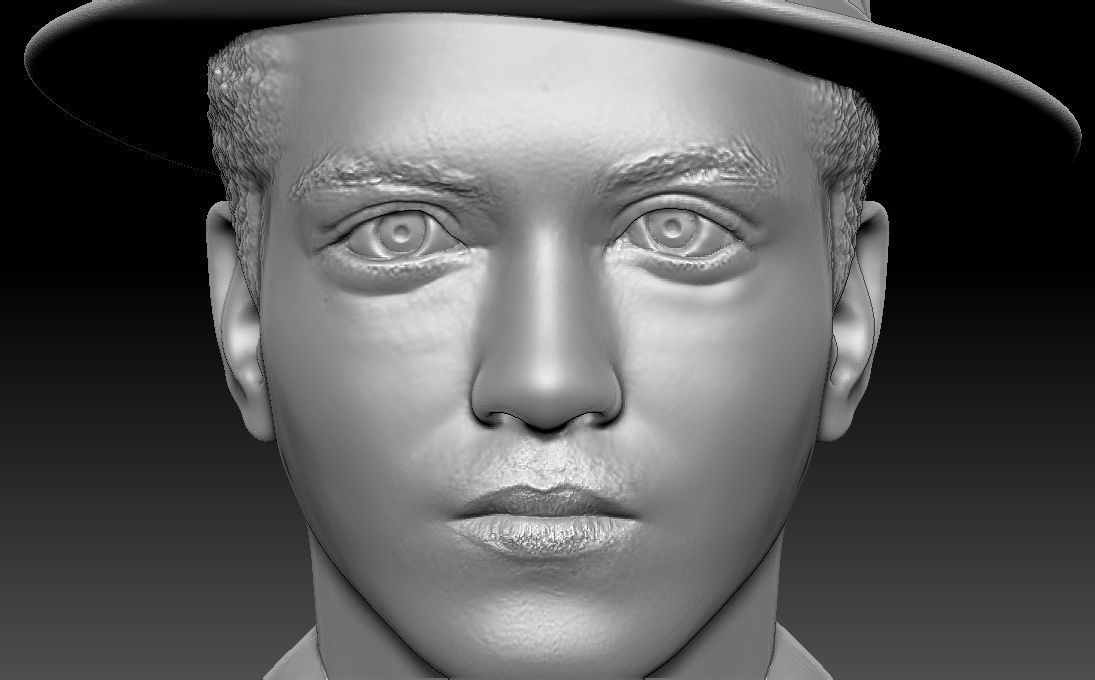 Bruno Mars bust 3D printing ready stl obj formats 3D print model_15