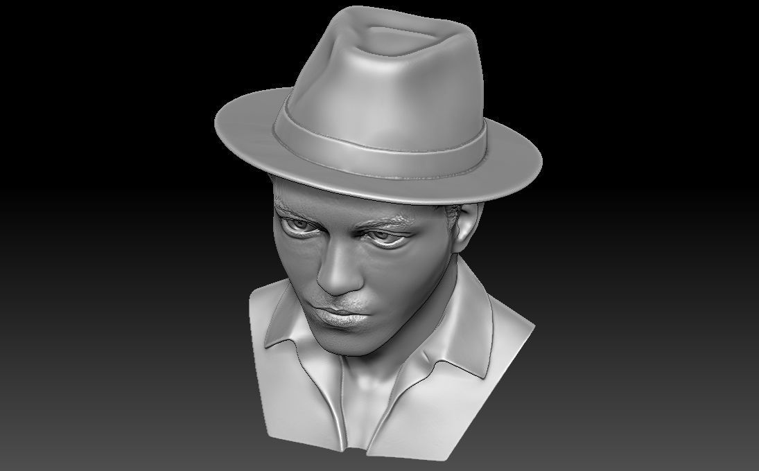 Bruno Mars bust 3D printing ready stl obj formats 3D print model_13