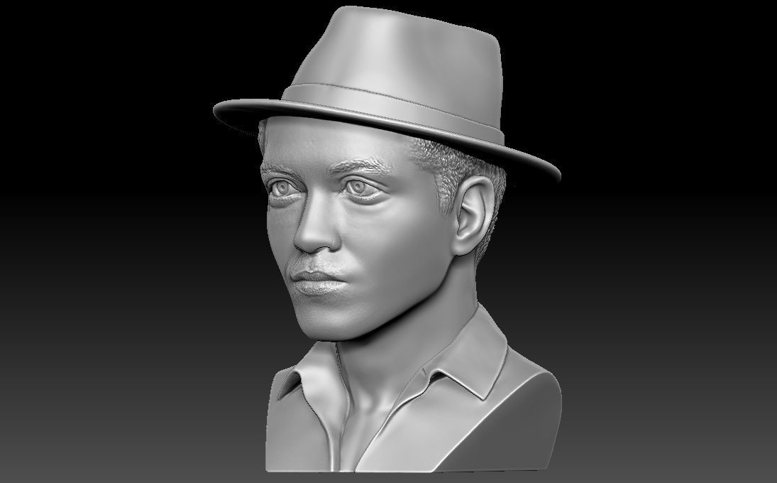 Bruno Mars bust 3D printing ready stl obj formats 3D print model_2