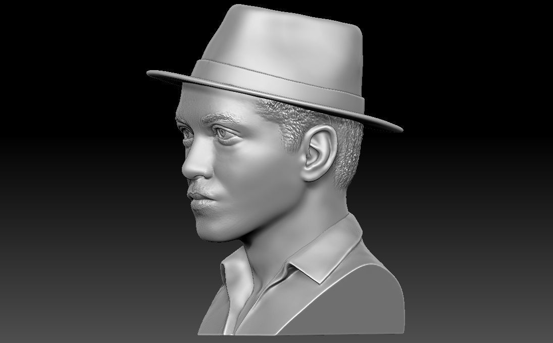 Bruno Mars bust 3D printing ready stl obj formats 3D print model_3
