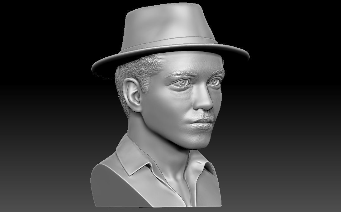 Bruno Mars bust 3D printing ready stl obj formats 3D print model_9