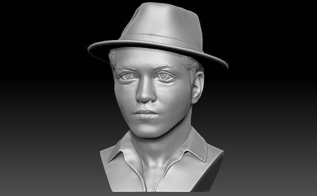 Bruno Mars bust 3D printing ready stl obj formats 3D print model_1