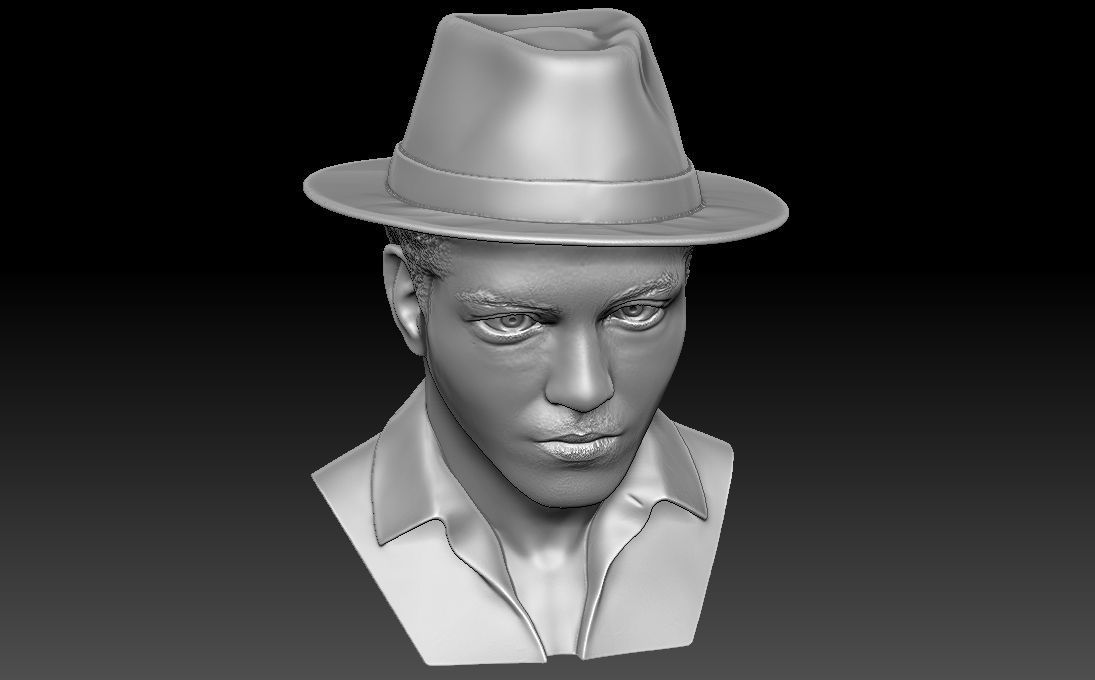 Bruno Mars bust 3D printing ready stl obj formats 3D print model_12