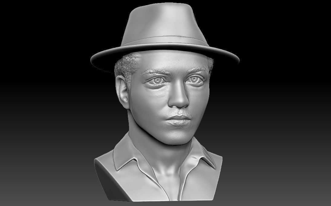 Bruno Mars bust 3D printing ready stl obj formats 3D print model_10