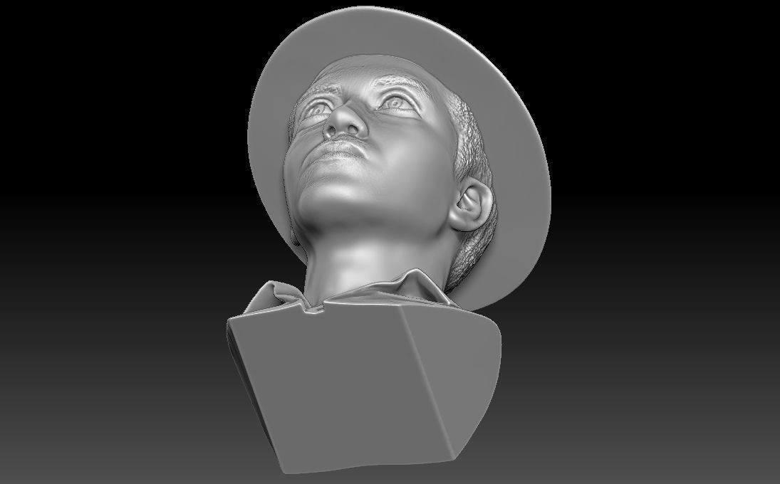 Bruno Mars bust 3D printing ready stl obj formats 3D print model_21
