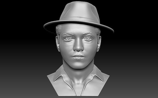Bruno Mars bust 3D printing ready stl obj formats 3D print model