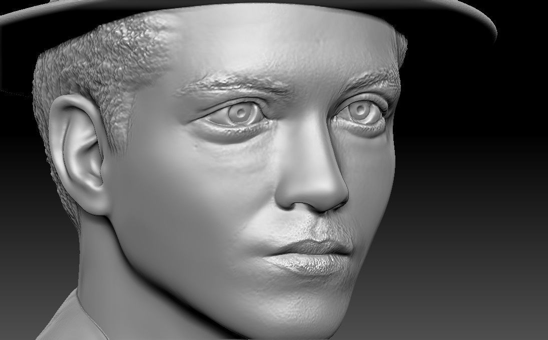Bruno Mars bust 3D printing ready stl obj formats 3D print model_16
