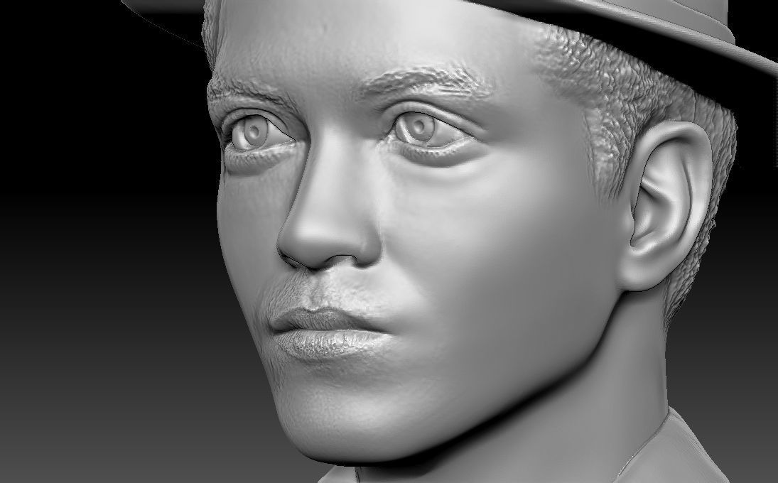 Bruno Mars bust 3D printing ready stl obj formats 3D print model_17