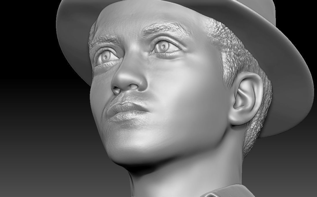 Bruno Mars bust 3D printing ready stl obj formats 3D print model_18