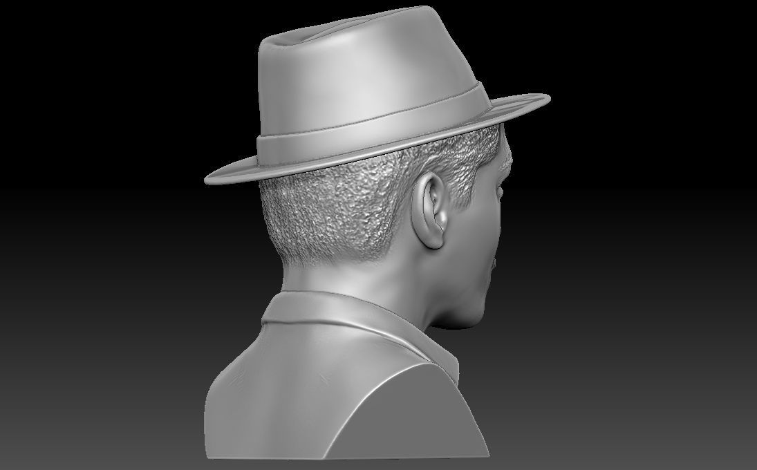 Bruno Mars bust 3D printing ready stl obj formats 3D print model_7