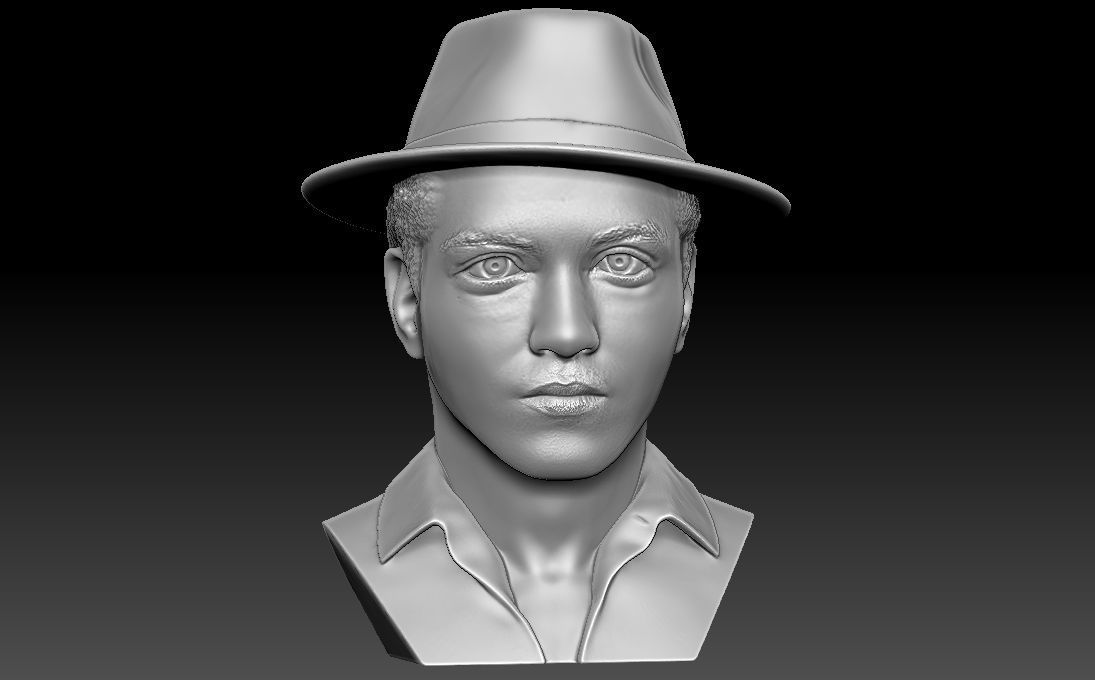 Bruno Mars bust 3D printing ready stl obj formats 3D print model_11
