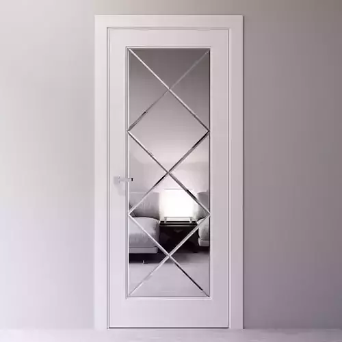 Interior door decorated with a mirror