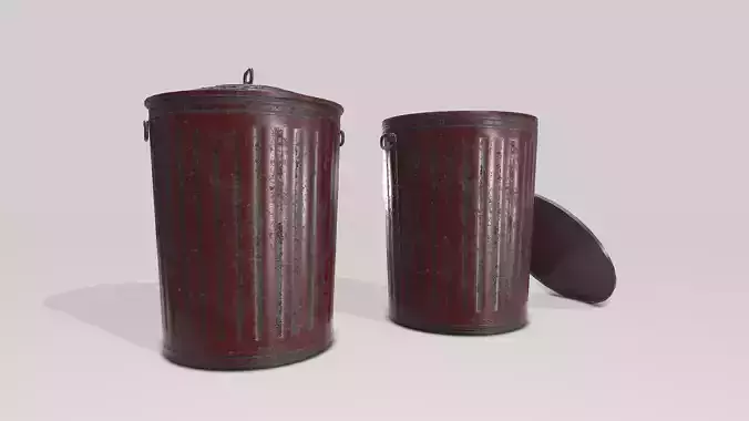 Old Red Trashcan