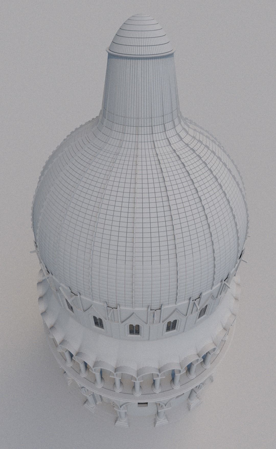 Baptistery leaning tower of pisa 3D model_12