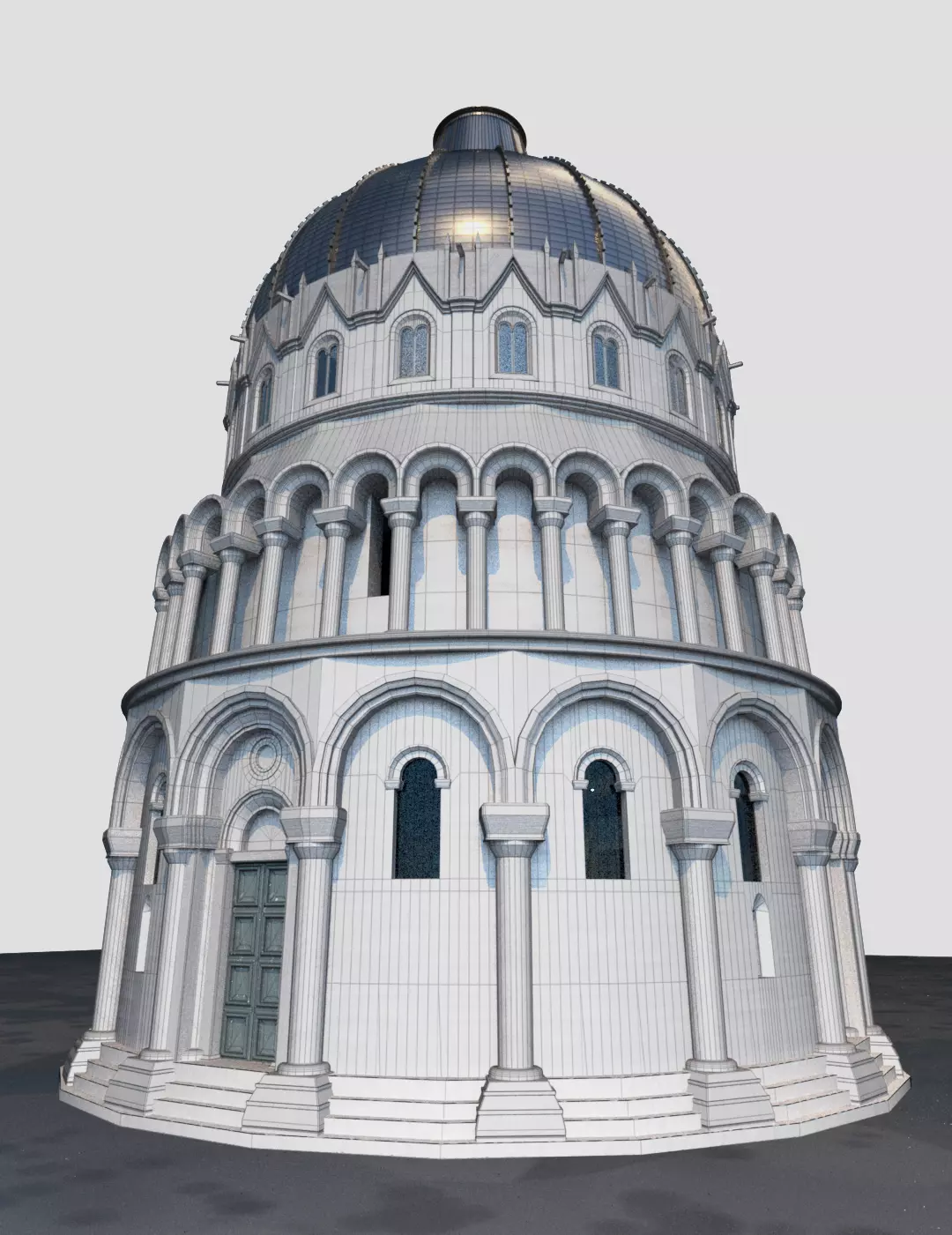 Baptistery leaning tower of pisa 3D model_0
