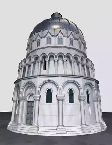 Baptistery leaning tower of pisa 3D model