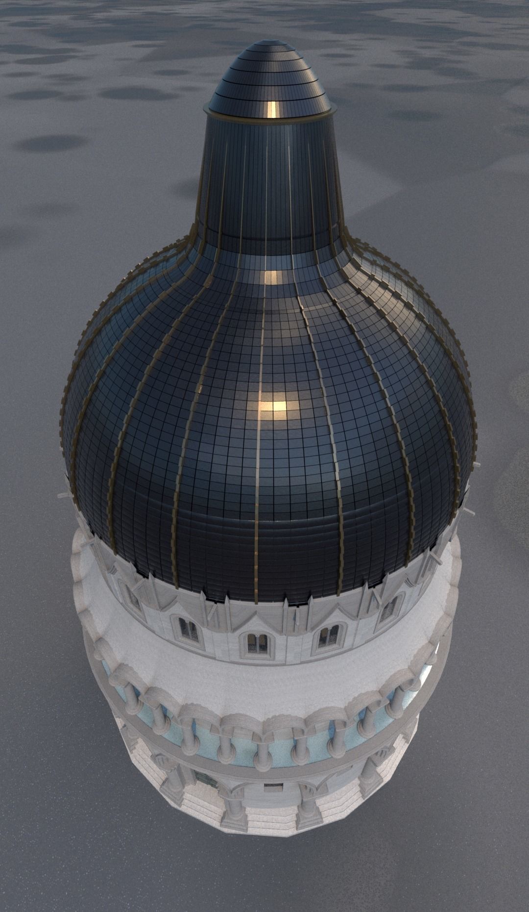 Baptistery leaning tower of pisa 3D model_11