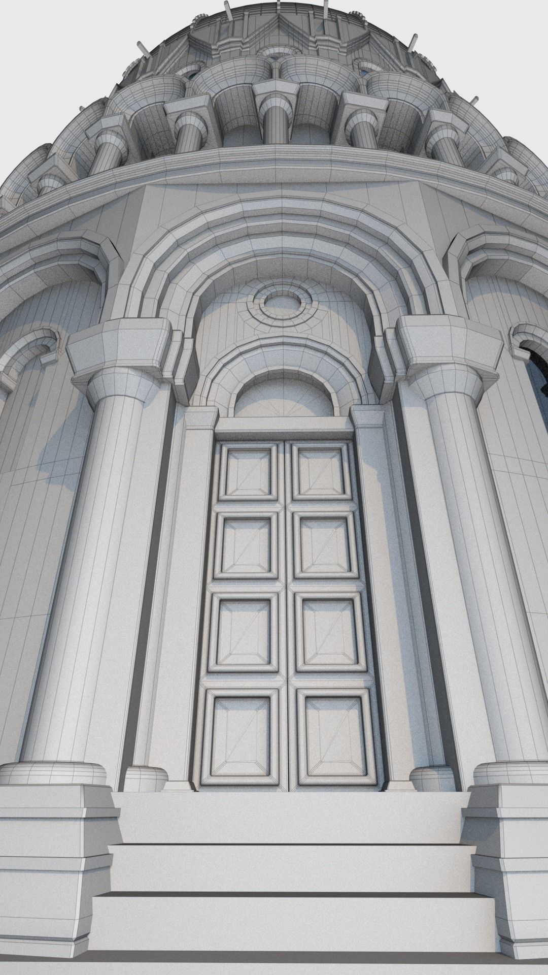 Baptistery leaning tower of pisa 3D model_9