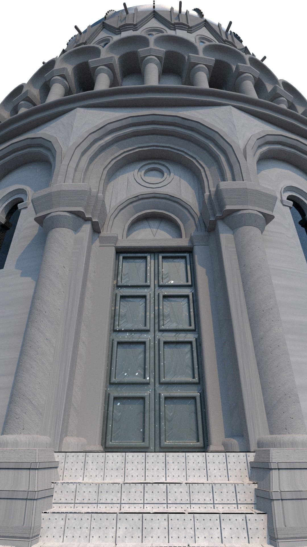 Baptistery leaning tower of pisa 3D model_10