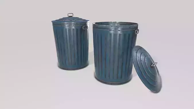 Blue Old Trashcan