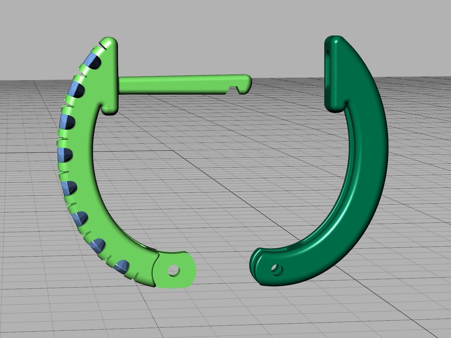 Small Hoop Earrings 11mm Oval Shape French Pave Setting 3D print model_13