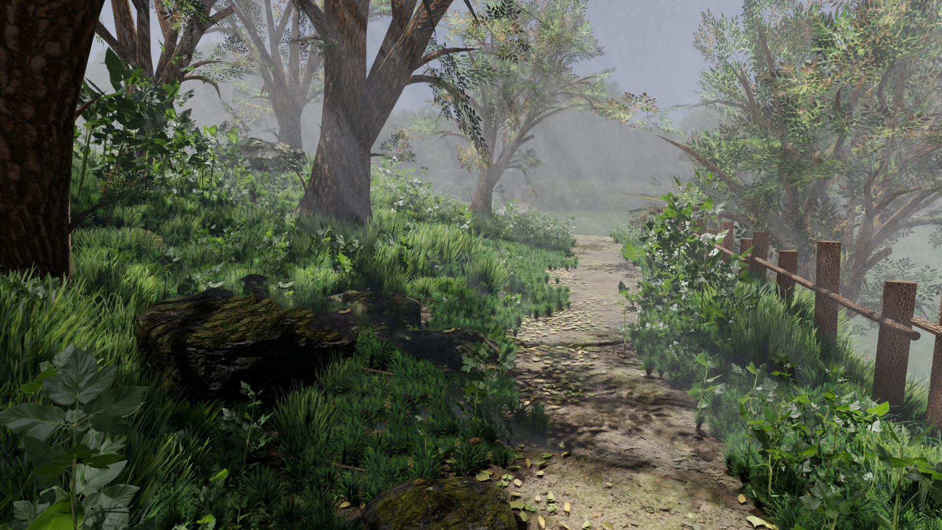 Forest path Scene 3D model_2