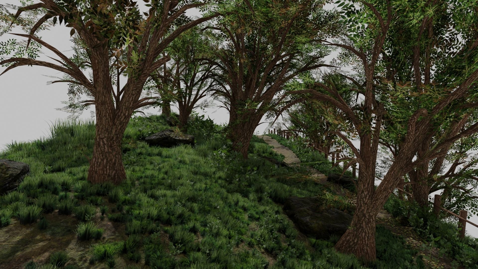 Forest path Scene 3D model_5