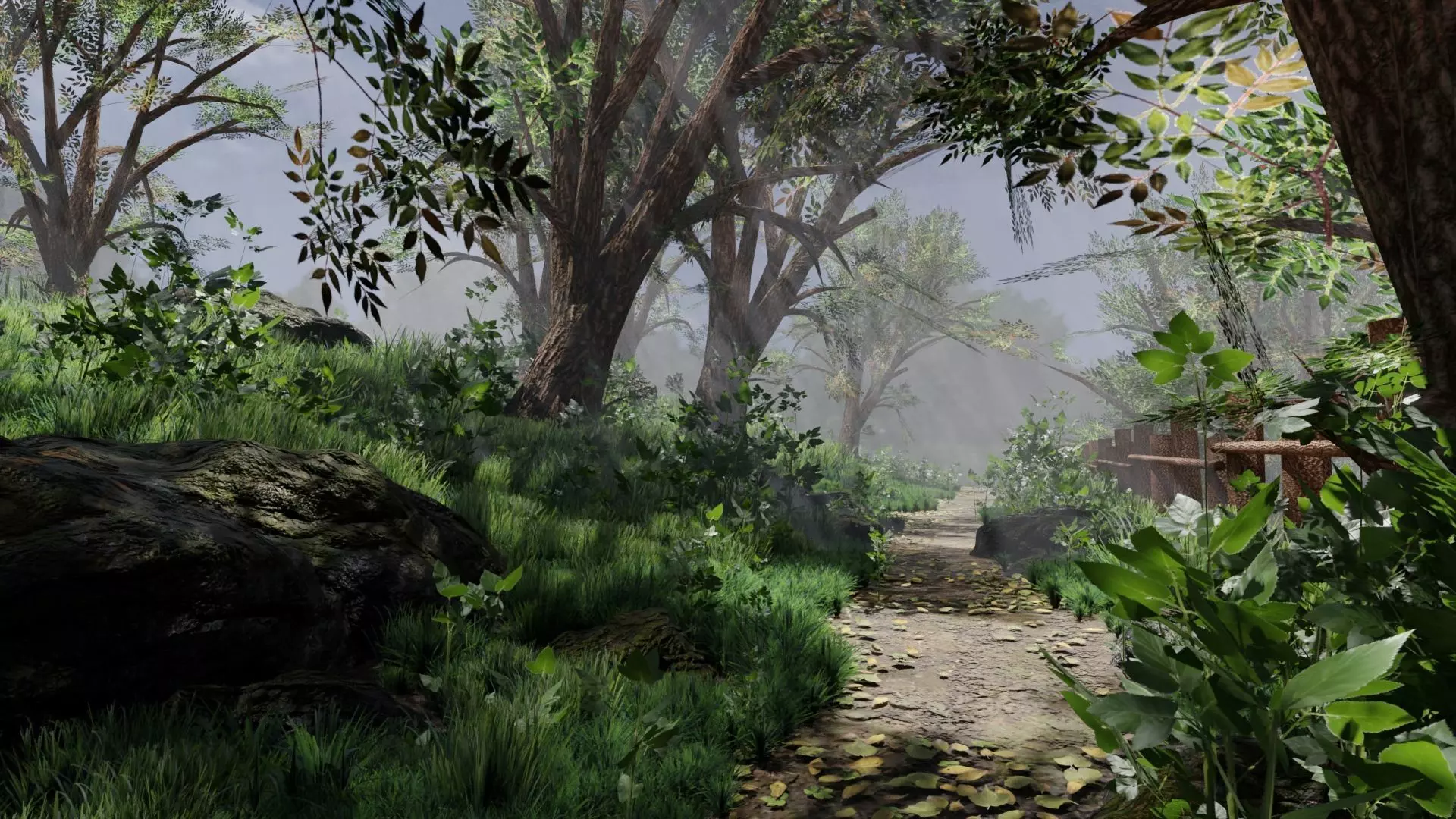 Forest path Scene 3D model_0