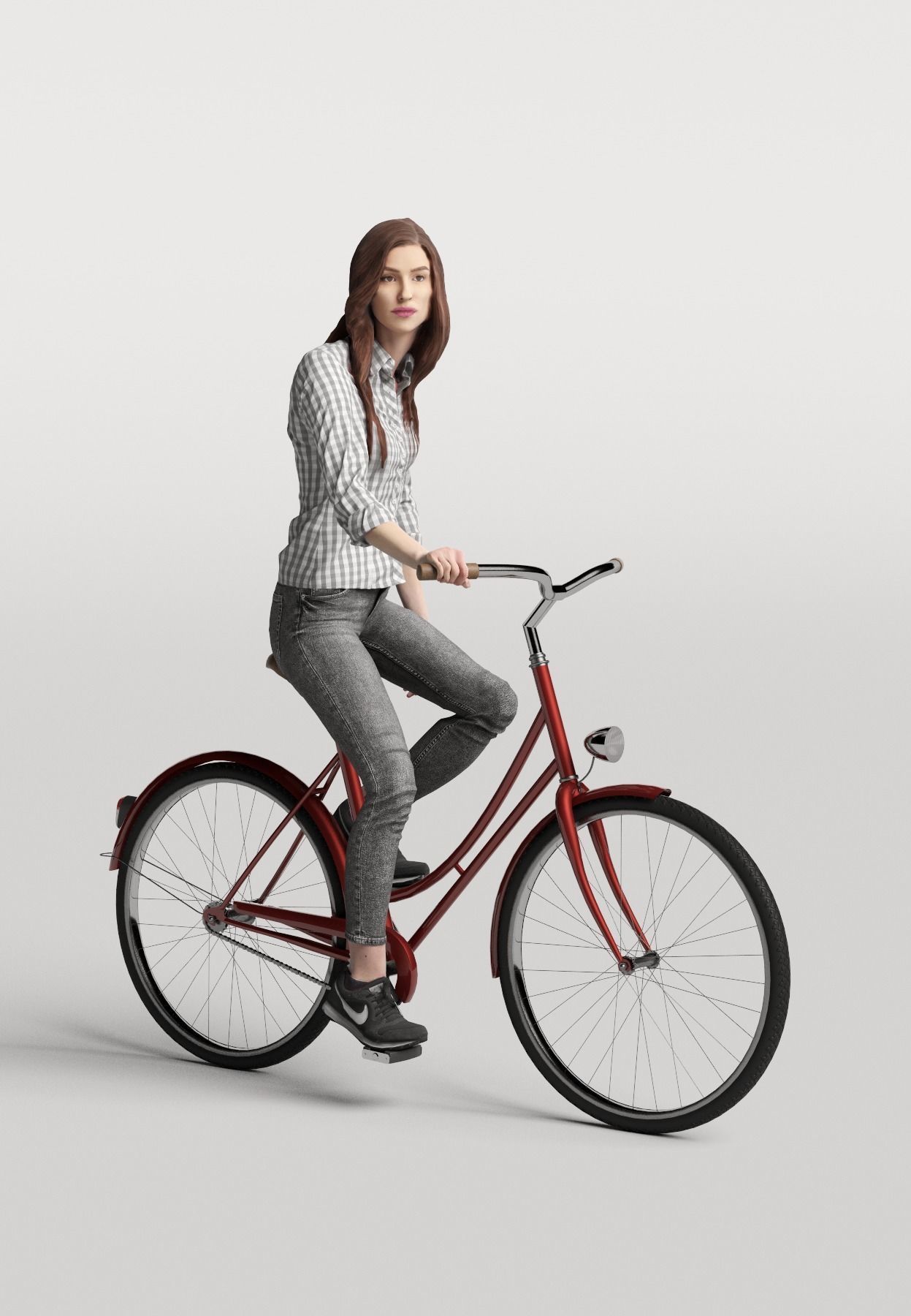 Humano Biking Woman 0708 3D model_1