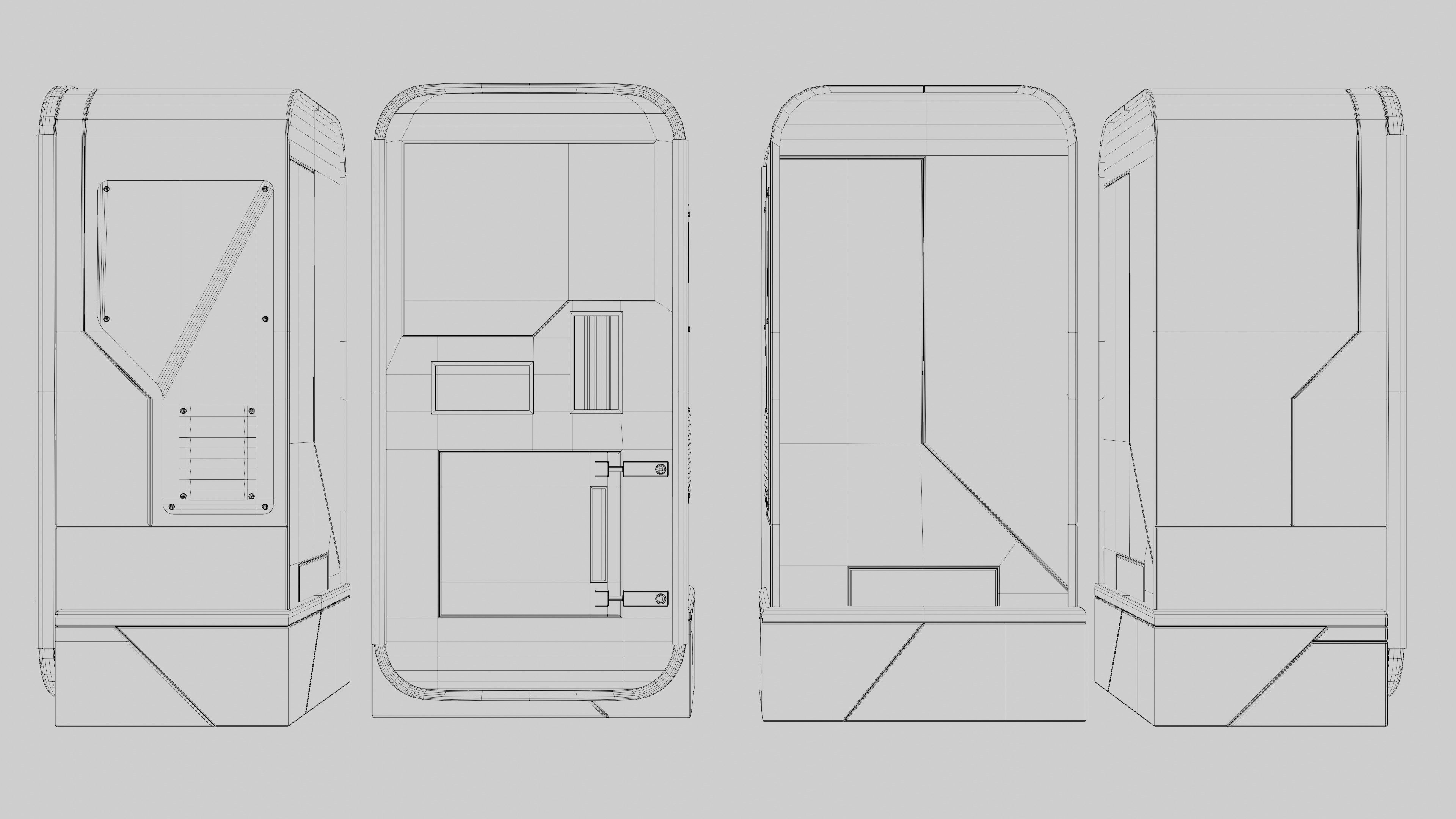 Realistic Cyberpunk Vending Machine Low-poly 3D model_8