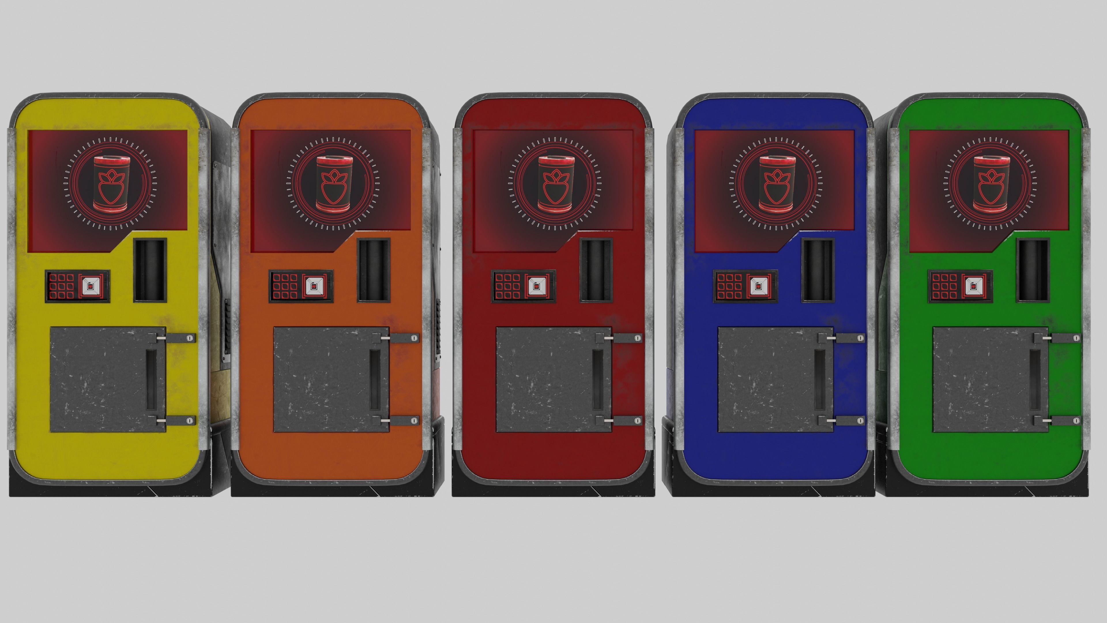 Realistic Cyberpunk Vending Machine Low-poly 3D model_4