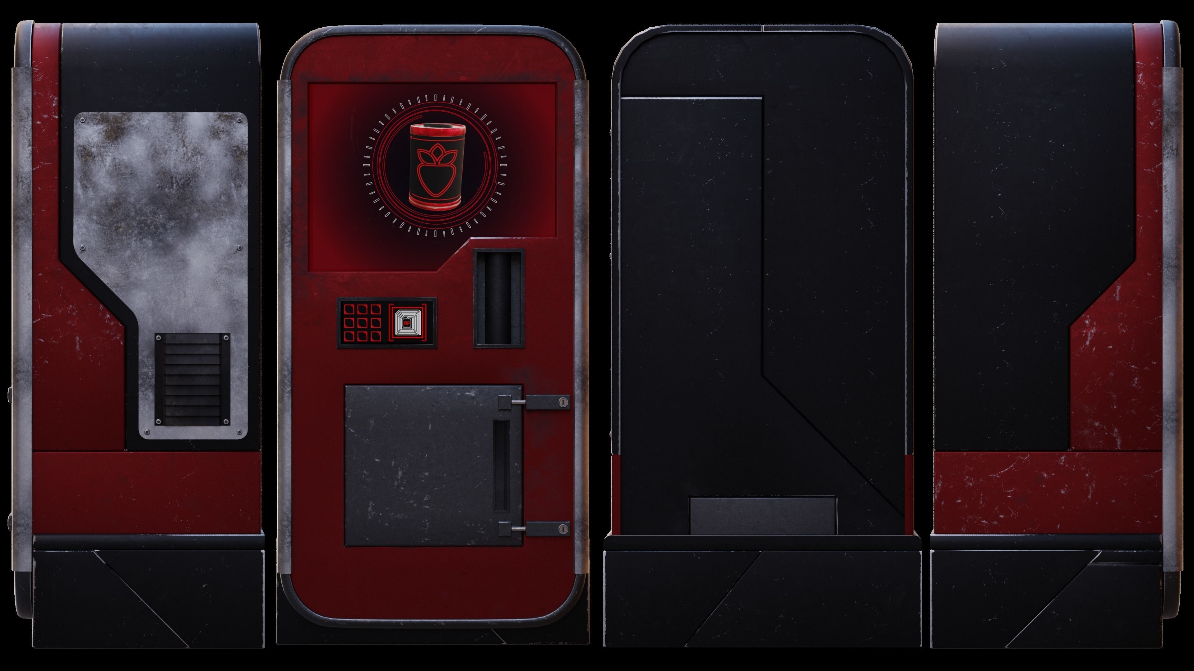 Realistic Cyberpunk Vending Machine Low-poly 3D model_3