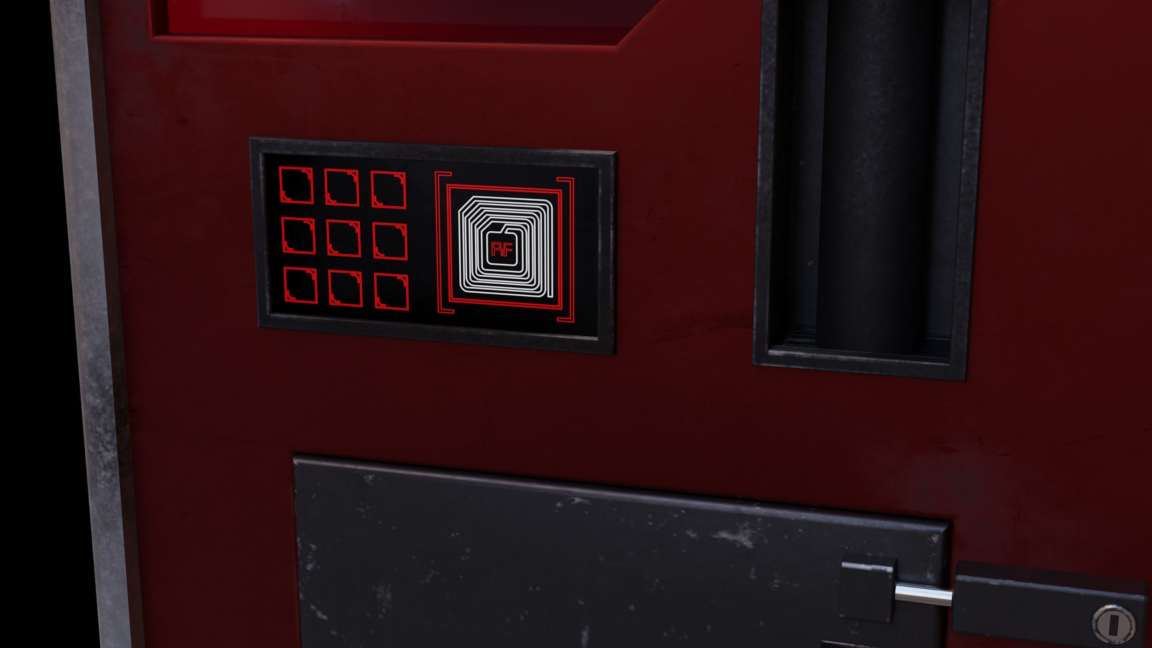 Realistic Cyberpunk Vending Machine Low-poly 3D model_6