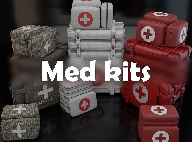 Med Kits Low-poly 3D model