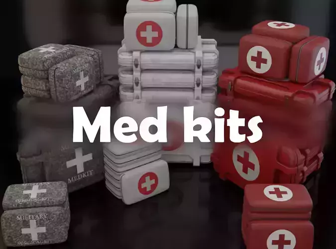 Med Kits Low-poly 3D model