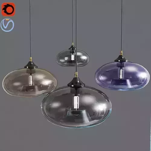 Modern Glass Pendant 3D model