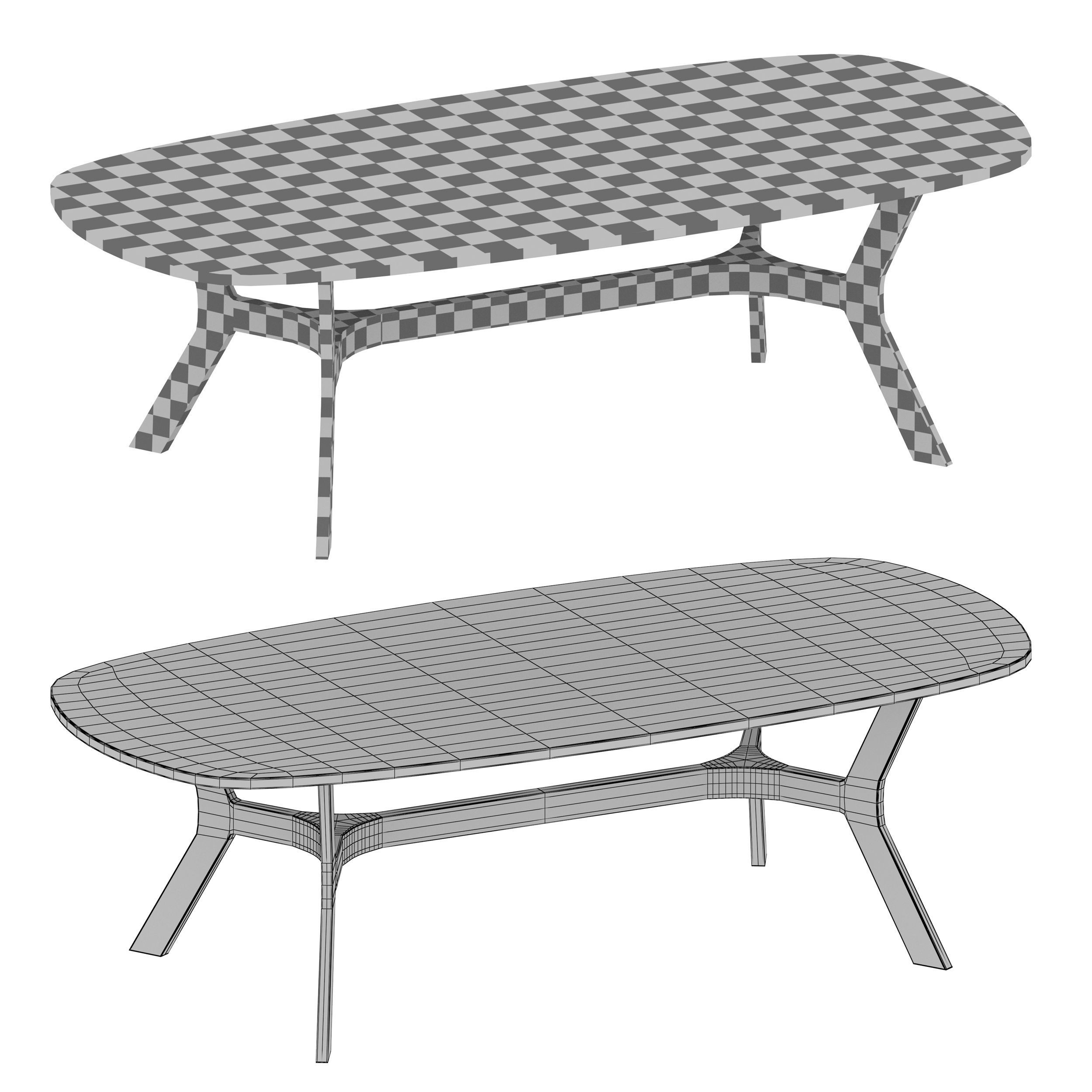 Elke Rectangular Marble Coffee Table with Brass Base 3D model_11