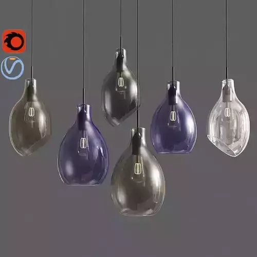 Modern Glass Pendant Light Minimalistic 3D model