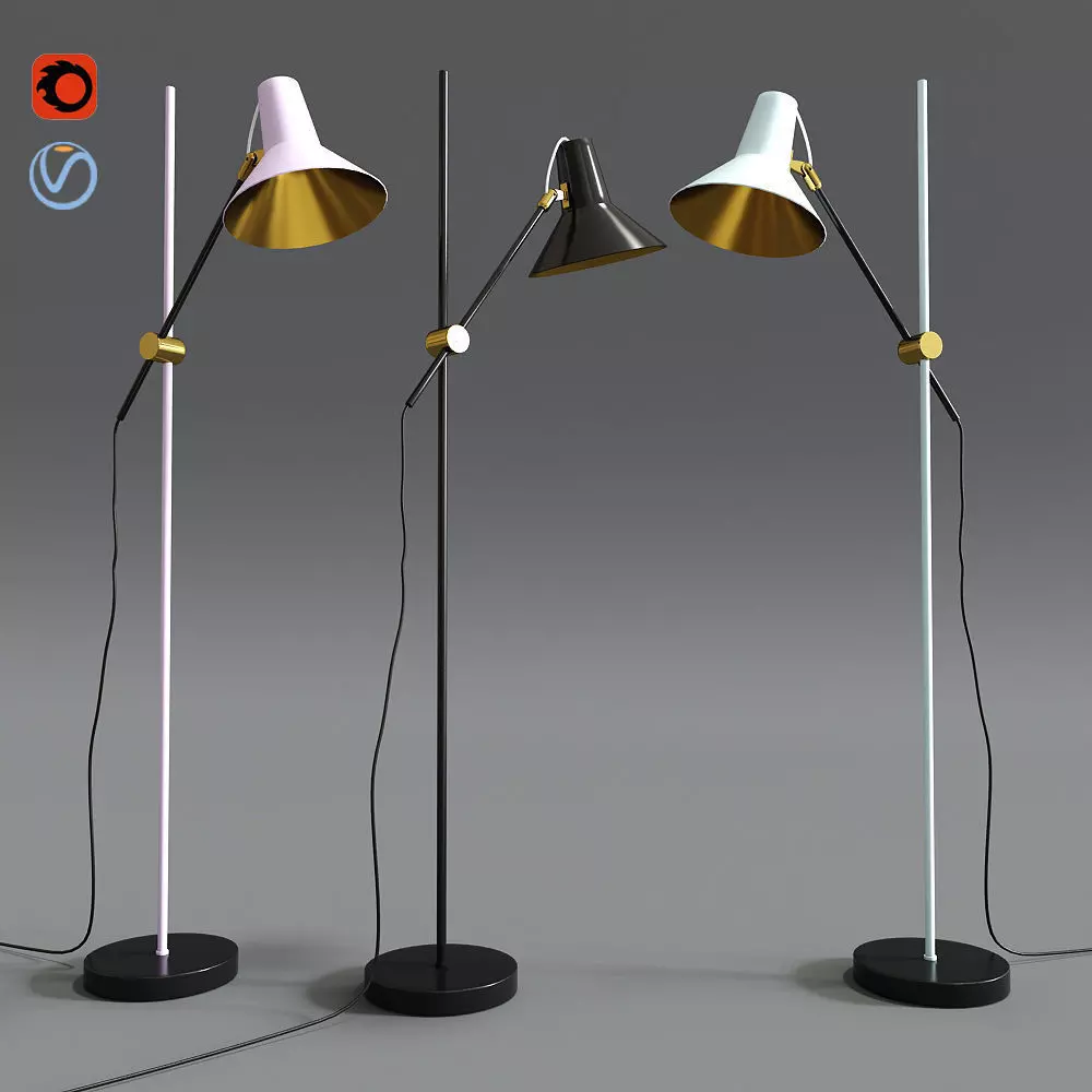 Ikea Vintage Industrial Floor Lamp 3D model_0