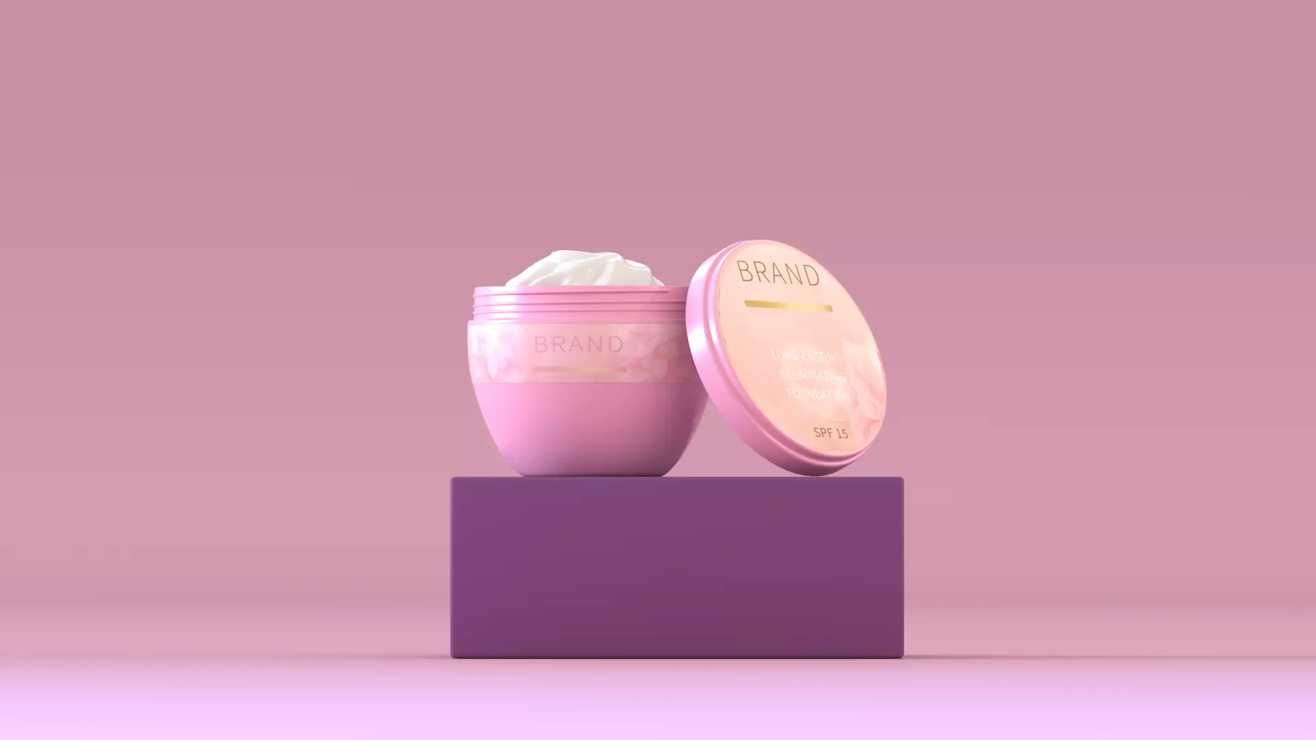 cream jar Cosmetic model 3D model_0