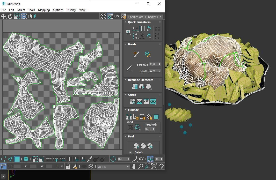 Chicken and Potatoes 3D model_5