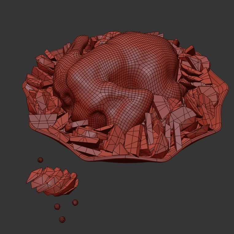 Chicken and Potatoes 3D model_4