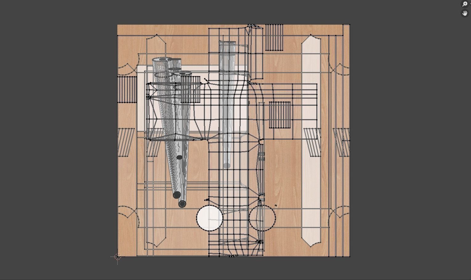 Bedside table 3D model_4