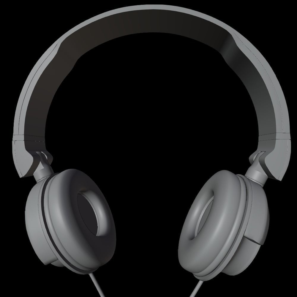 Generic White Headphones 3D model_5