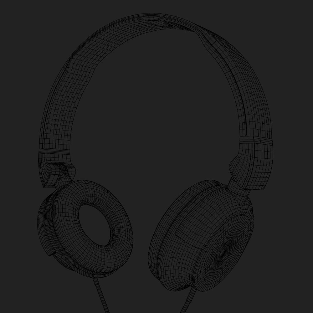 Generic White Headphones 3D model_3