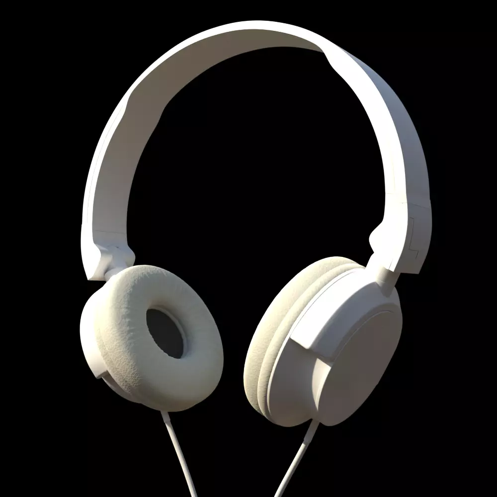 Generic White Headphones 3D model_0