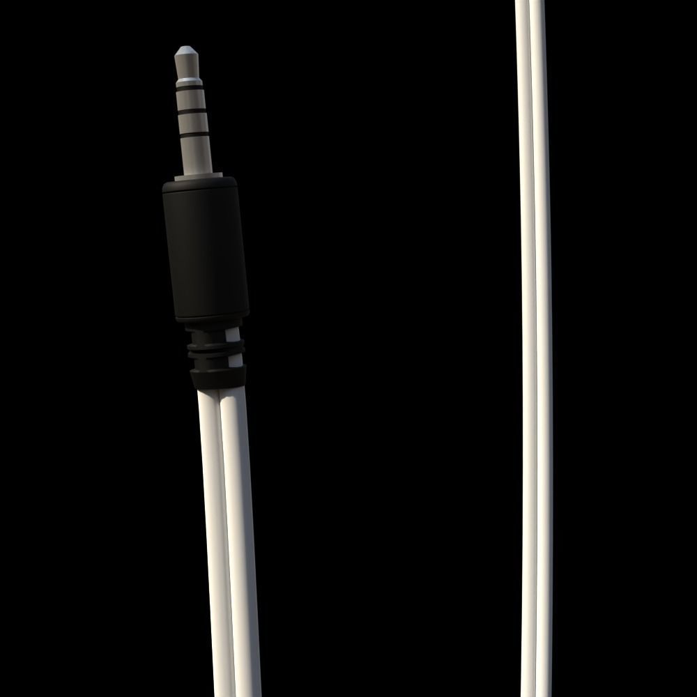 Generic White Headphones 3D model_2