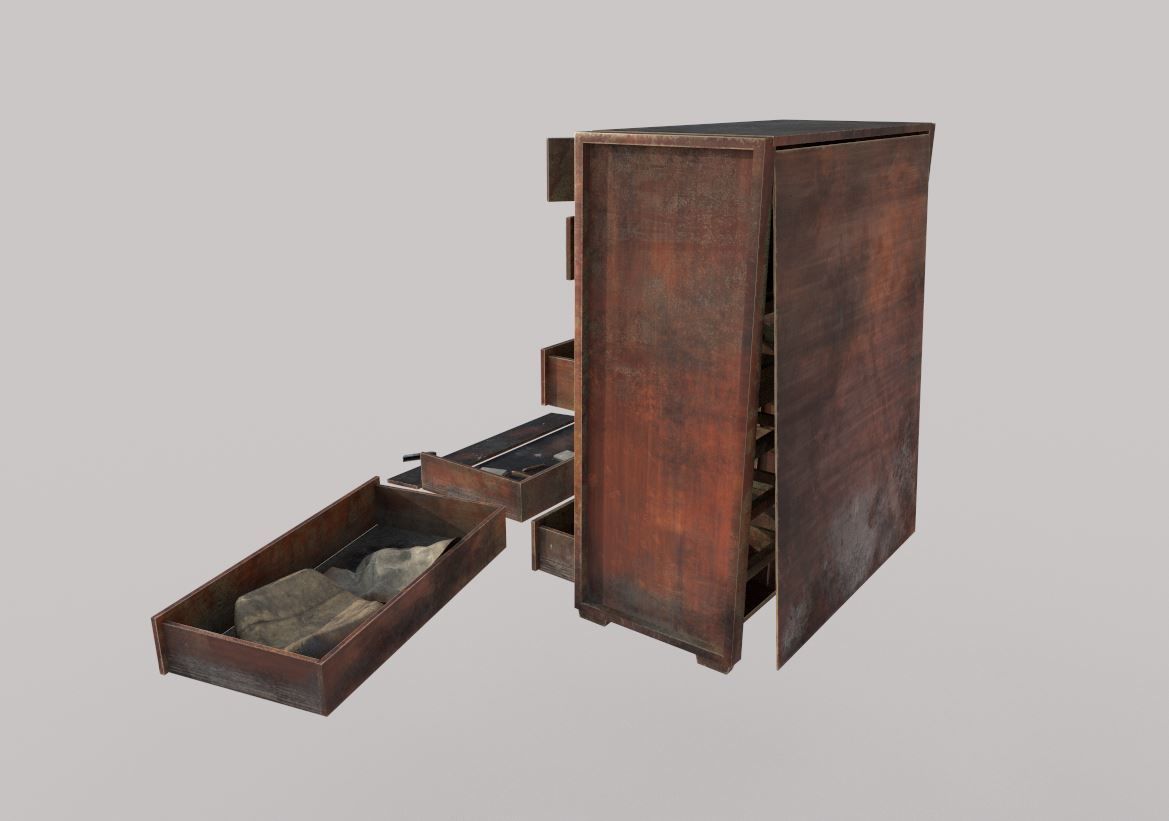 Abandoned Dresser  With Drawers 3D model_3